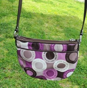 Gorgeous Coach Purple and Brown Crossbody Bag